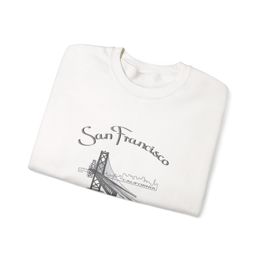 San Francisco Bridge Crewneck Sweatshirt — Vintage City Skyline Pullover