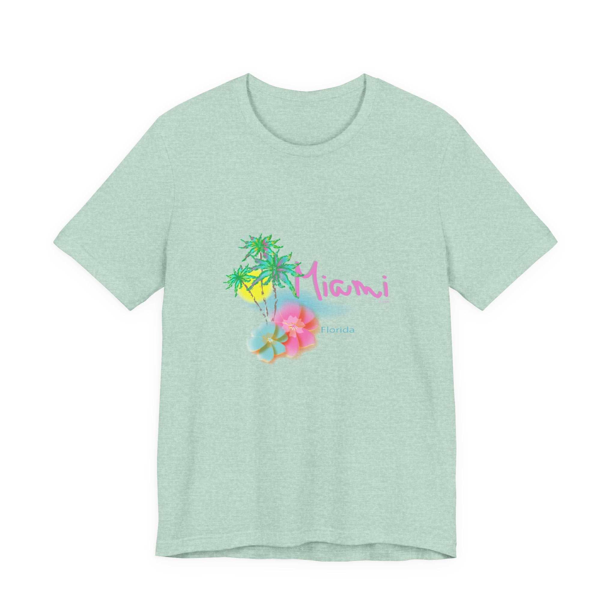 MIAMI, Florida Palm Sunset Graphic Unisex Jersey Short Sleeve Tee