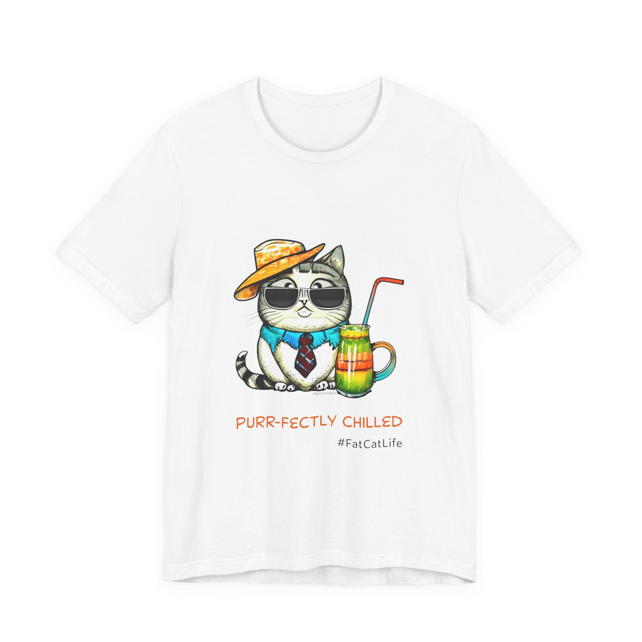 Purr-fectly Chilled Cat Graphic T-Shirt