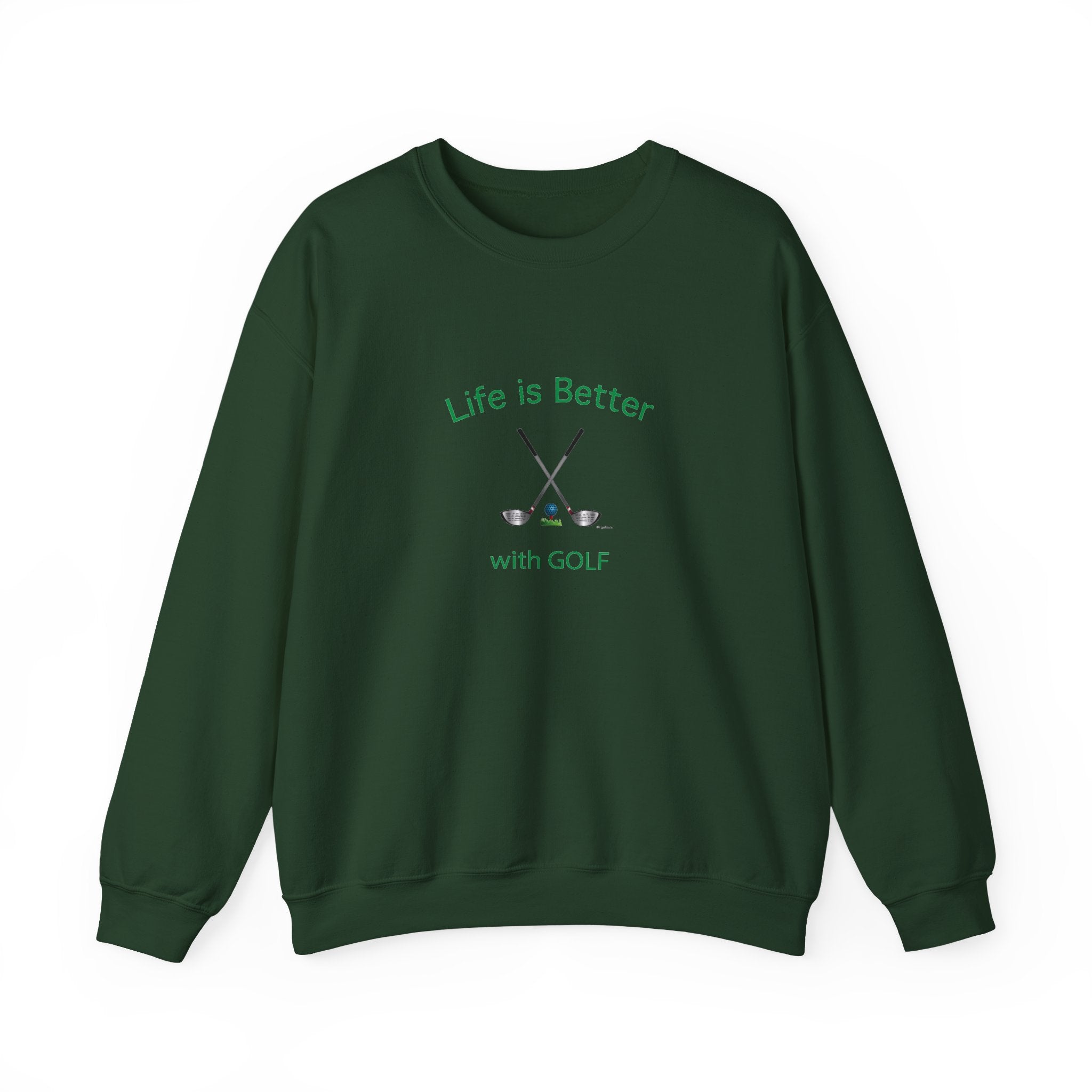 Life Is Better with Golf Graphic Unisex Heavy Blend™ Crewneck Sweatshirt