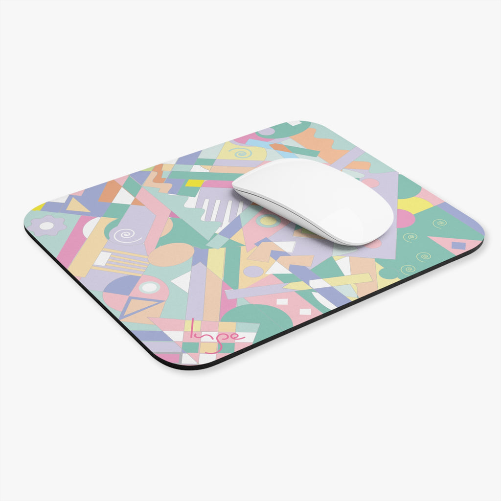 Pastel Geometric Abstract Pattern Mouse Pad (Rectangle)