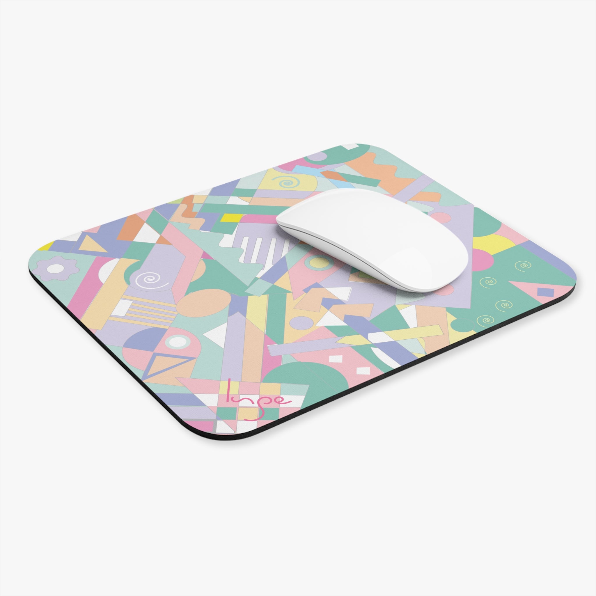 Pastel Geometric Abstract Pattern Mouse Pad (Rectangle)