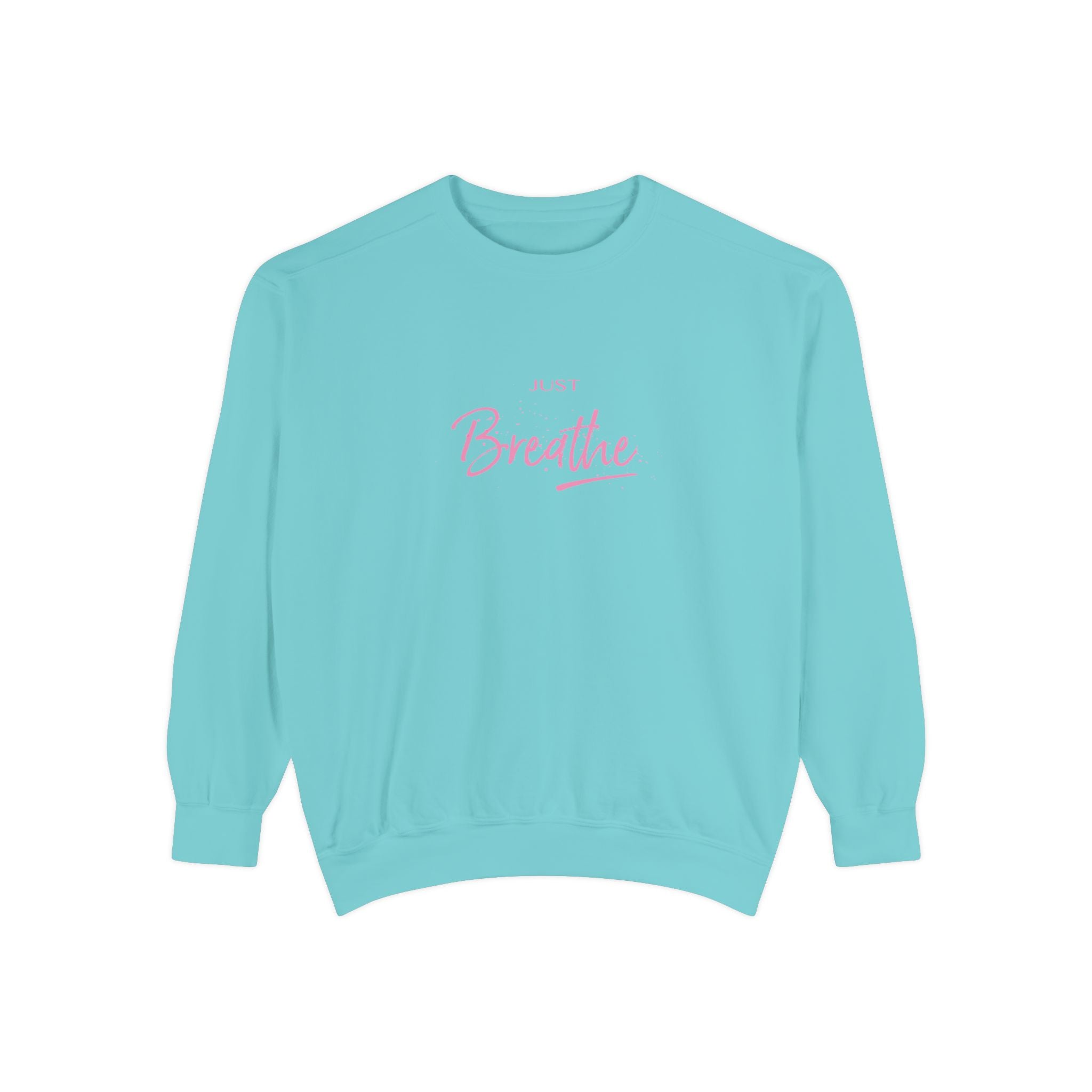 Just Breathe Zen Yoga Graphic Sweatshirt - Unisex Garment-Dyed Sweatshirt