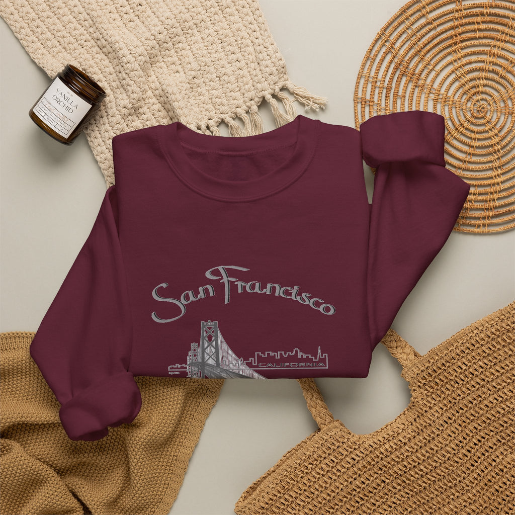 San Francisco Bridge Crewneck Sweatshirt — Vintage City Skyline Pullover