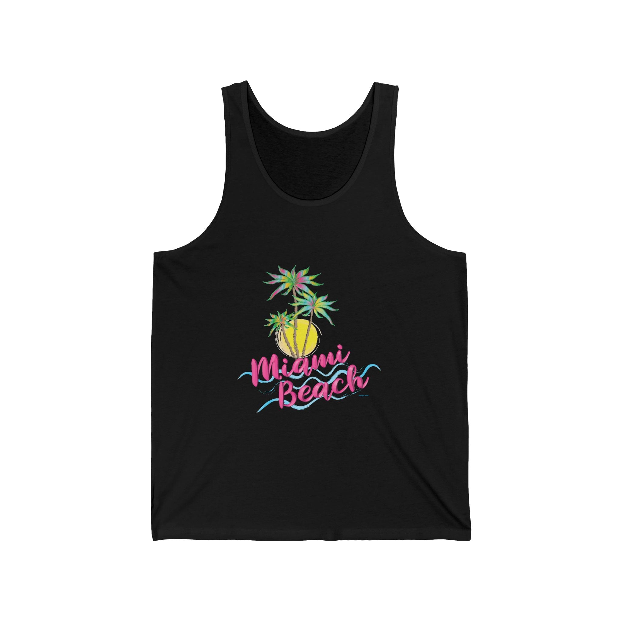 Awesome Miami Beach Florida with Palms Graphic Unisex Jersey Tank