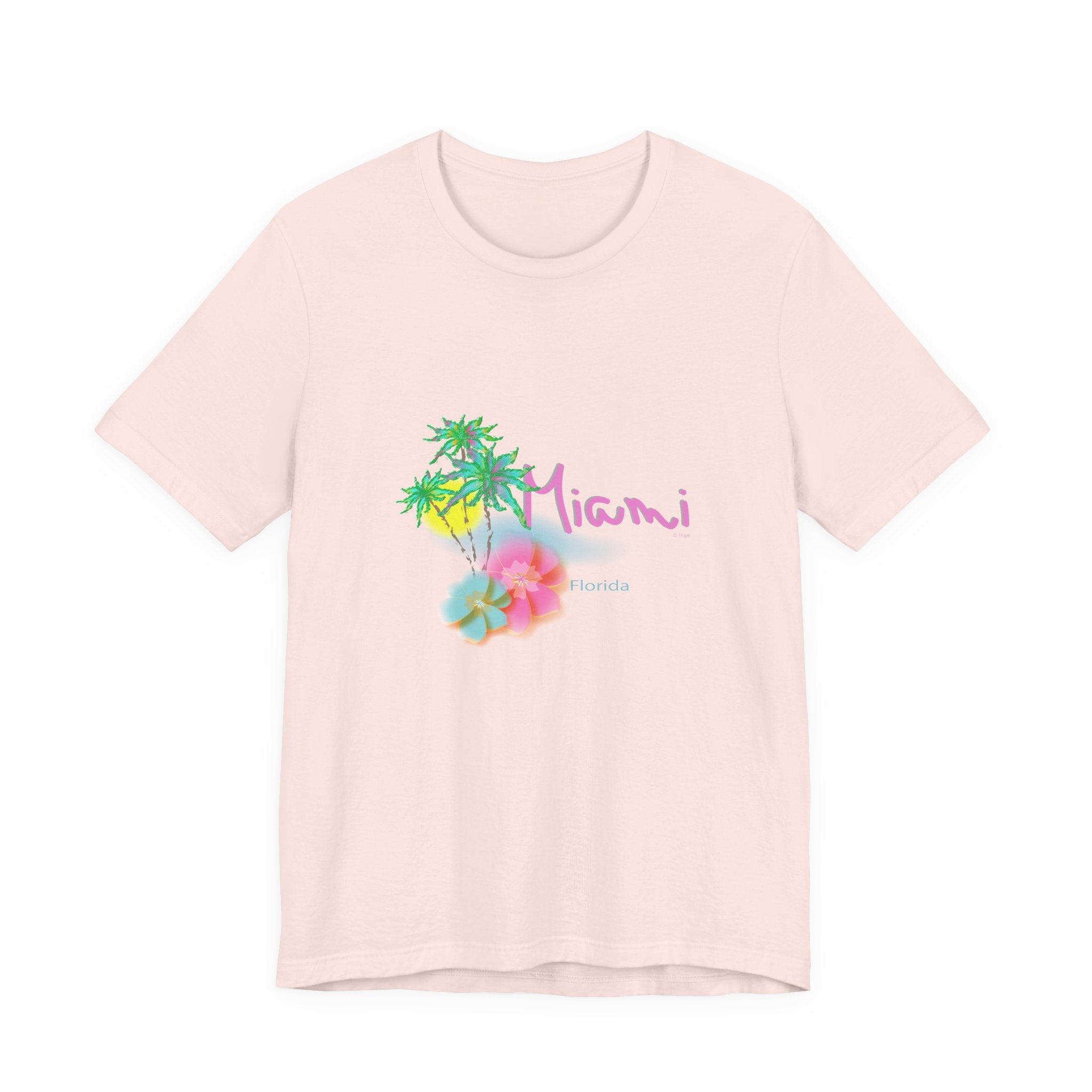 MIAMI, Florida Palm Sunset Graphic Unisex Jersey Short Sleeve Tee