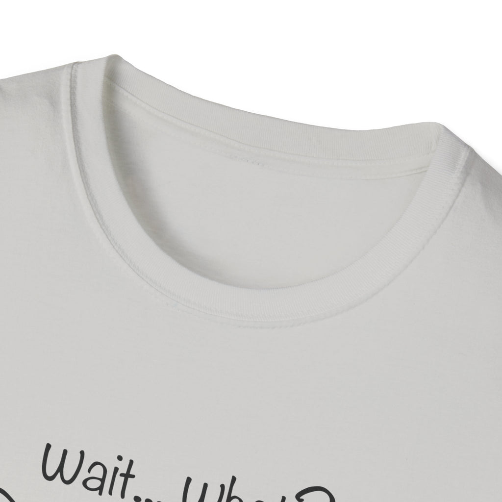 Wait, What? Funny Cat Graphic T-Shirt with Bow Tie