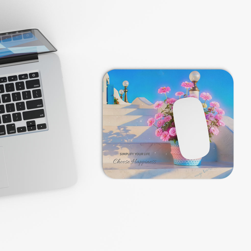 Choose Happiness Floral Mouse Pad (Rectangle)